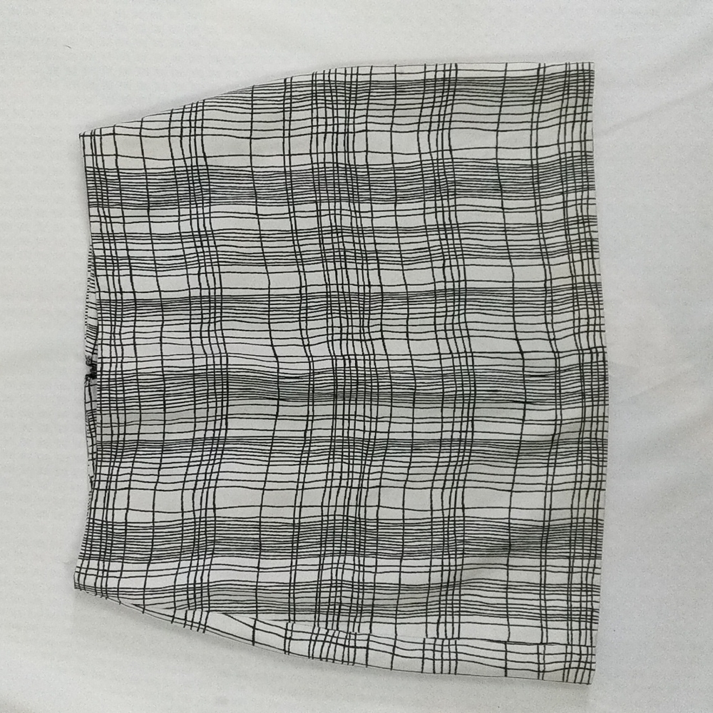 LOFT Black and White Plaid Mini Skirt